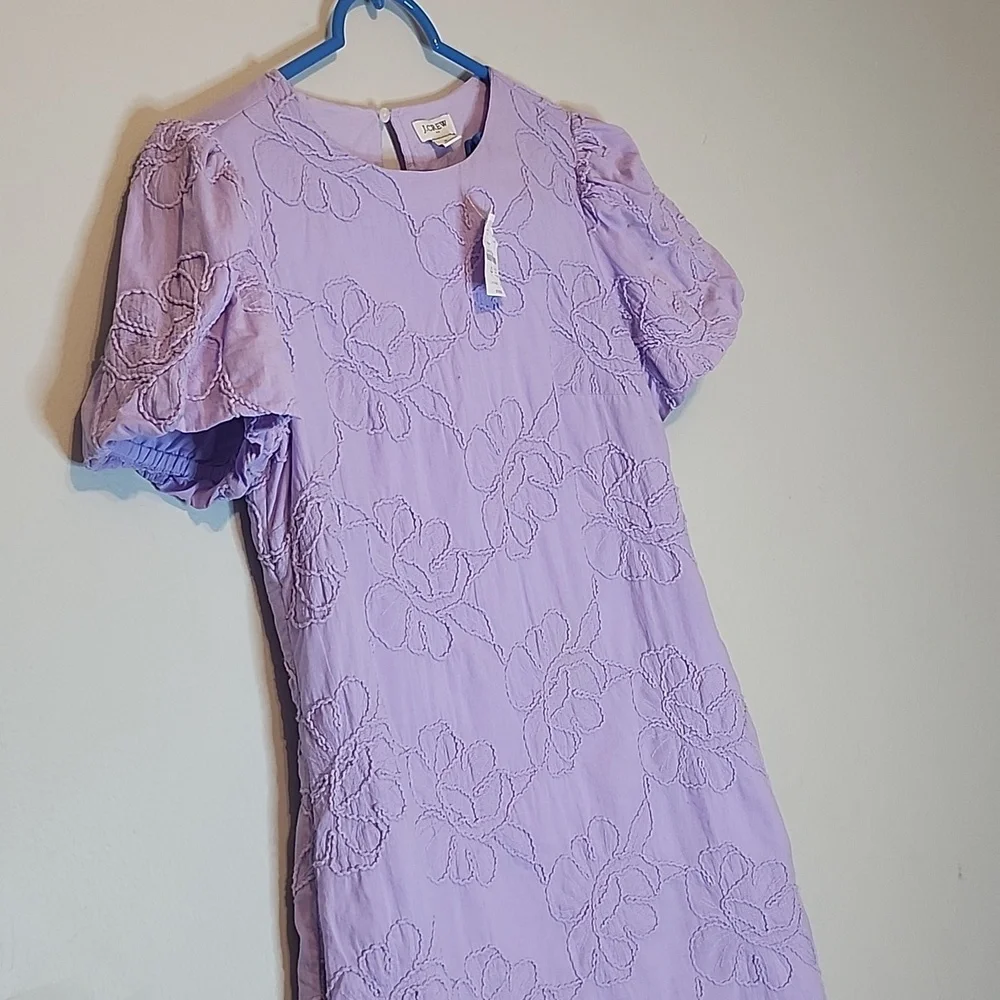 J. Crew Lavender Mini Dress with Puff Sleeves - Picture 8 of 14